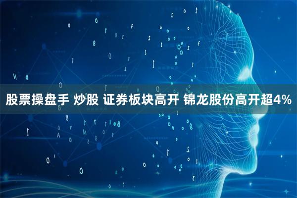 股票操盘手 炒股 证券板块高开 锦龙股份高开超4%